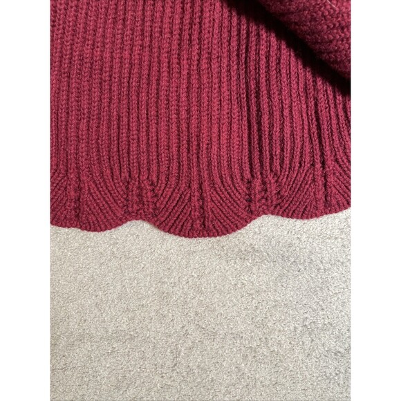 Leif Notes Skirt Wool Blend Fit And Flare Women’s Size M Burgundy‎ Chunky Knit - Picture 12 of 12